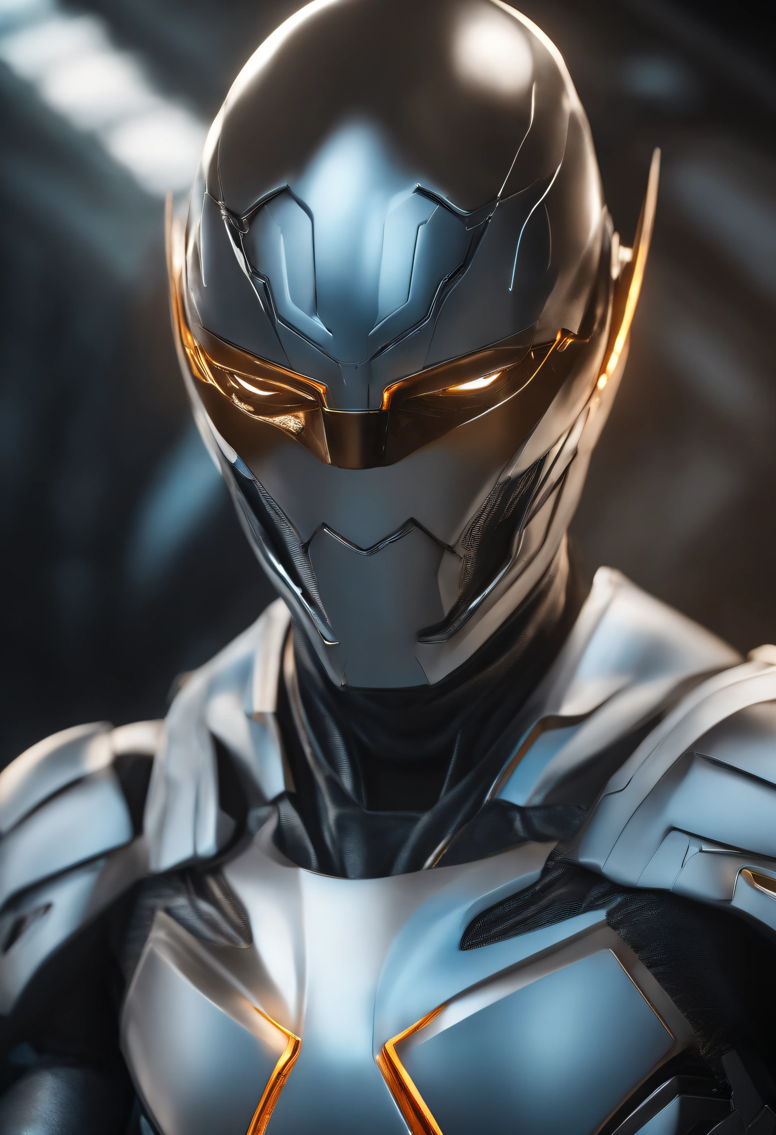 Super heroi corpo completo, armadura, olhos claros brilhantes, Biomechanicals, assustador, Pesadelo, cores muito brilhantes, light particles, com luz brilhante, alta qualidade, 4k, ultra realista