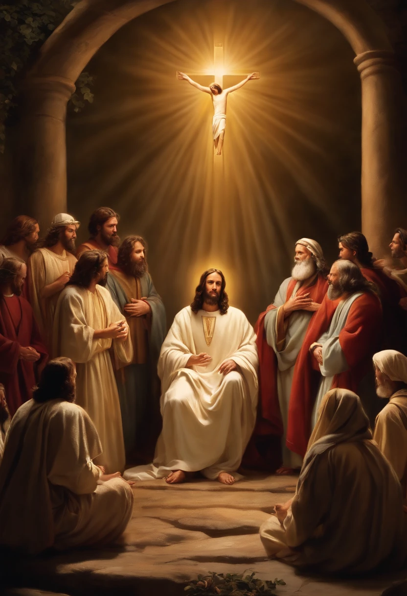 In this exciting and inspiring video, we imagine a historical moment when Jesus Christ shares the Lord's Prayer with his apostles and disciples. Join us as we view this iconic scene, transmitindo a mensagem universal de amor, Faith and unity. The Lord's Prayer is one of the most significant passages in the Bible, and in this video, we immerse ourselves in the wisdom and compassion of Jesus as he conveys this prayer to his followers. Watch and learn the spiritual depth of this prayer, that continues to inspire millions of people around the world to this day."