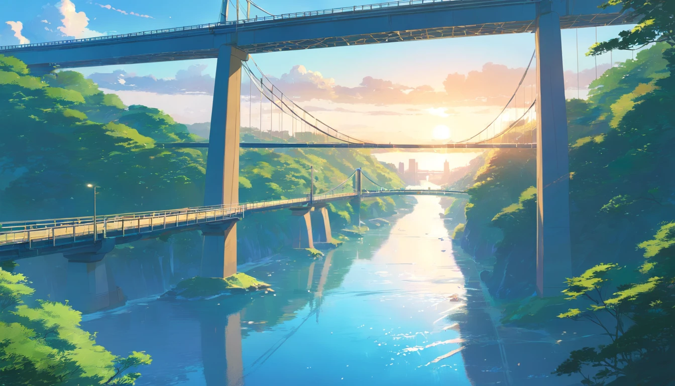 Japanese bridge and river