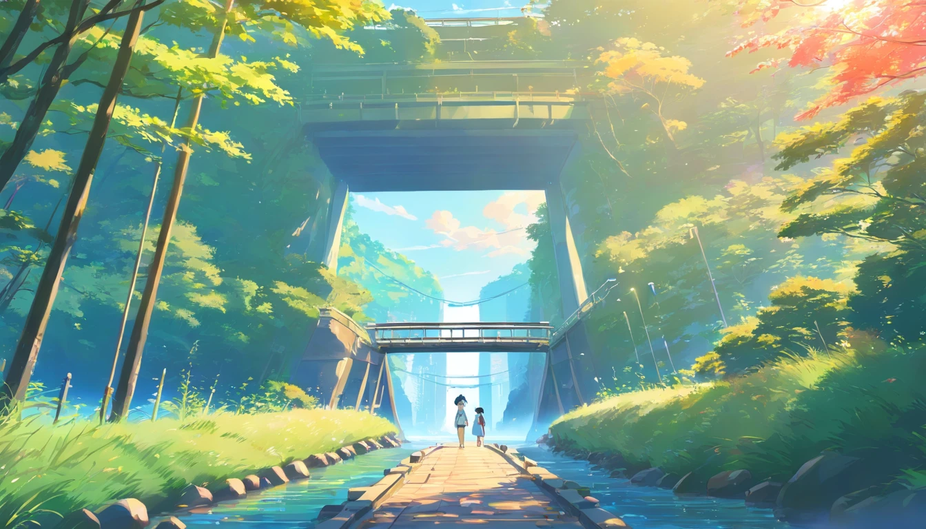 Japanese bridge and river