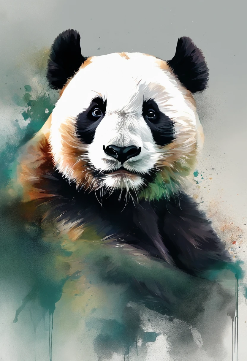 Perfect centralization, urso panda bonito, Use uma jaqueta da equipe de estudantes, wearing sunglasses, Usando fones de ouvido, alegria, Standing position, beleza abstrata, Centrado, looking at the camera, Facing the camera, nearing perfection, Dynamic, altamente detalhado, liso, foco nítido, 8k, high-definition resolution, illustration, arte de Carne Griffiths e Wadim Kashin, fundo branco