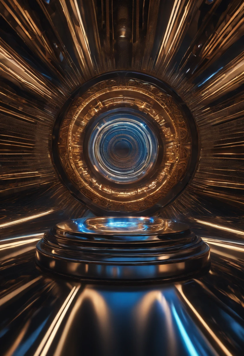 (ultra-detailed,realistic:1.37),3D geometry composition,blender,abstract shapes,holographic elements,vibrant colors,shiny metallic materials,sharp reflections,complex lighting,perfect symmetry,high definition,unreal landscapes,surreal atmosphere,impressive visual effects,artistic depth,digital art,modern aesthetics,sleek design,innovative concepts,sublime textures,immaculate precision,breathtaking illusions,mesmerizing patterns,geometric harmony,creative exploration,limitless possibilities,eye-catching composition