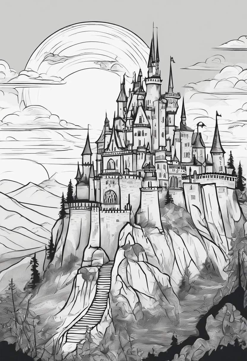 Cartoonish jack-o'-lantern、Dracula's Castle Background、high-level image quality、Precision painting、4K、Disney Style Art