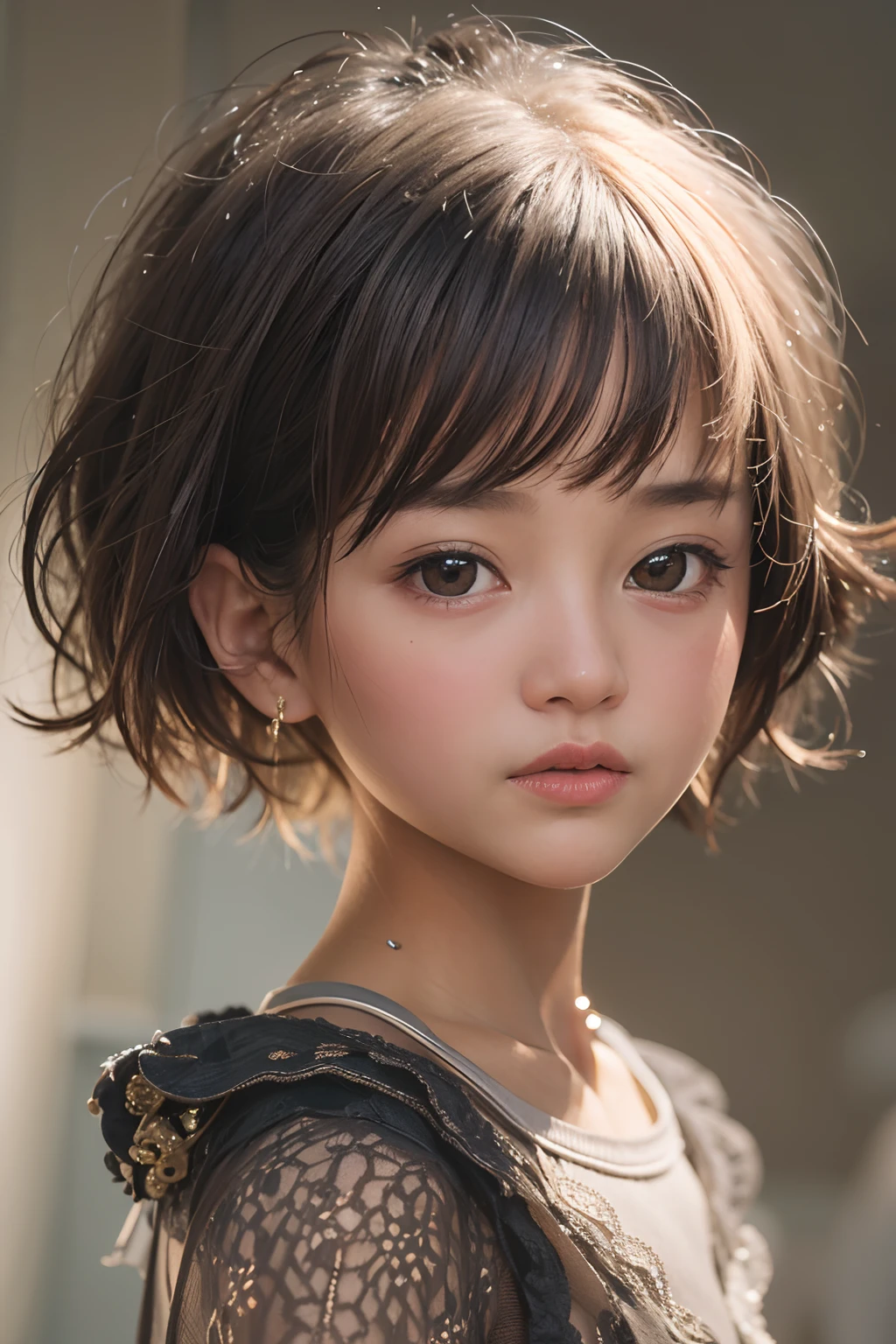 ((sfw: 1.4)), ((sfw, handsome short hair, 1 Girl)), Ultra High Resolution, (Realistic: 1.4), RAW Photo, Best Quality, (Photorealistic Stick), Focus, Soft Light, ((************)), ((Japanese)), (( (young face))), (surface), (depth of field), masterpiece, (realistic), woman, bangs, ((1 girl))