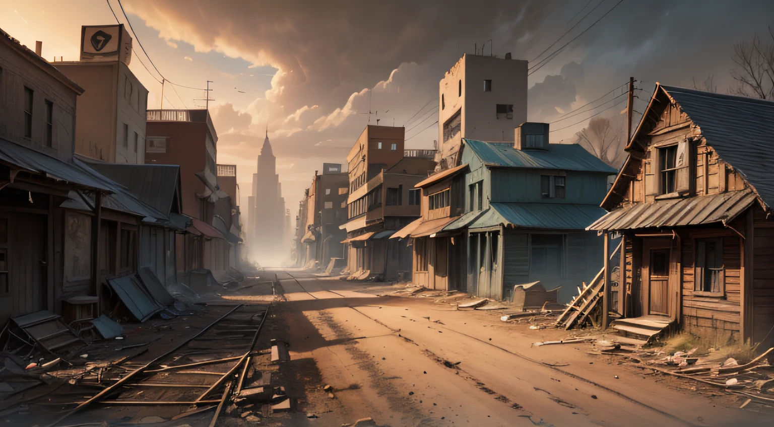 Ghost town, apocalyptic, just background