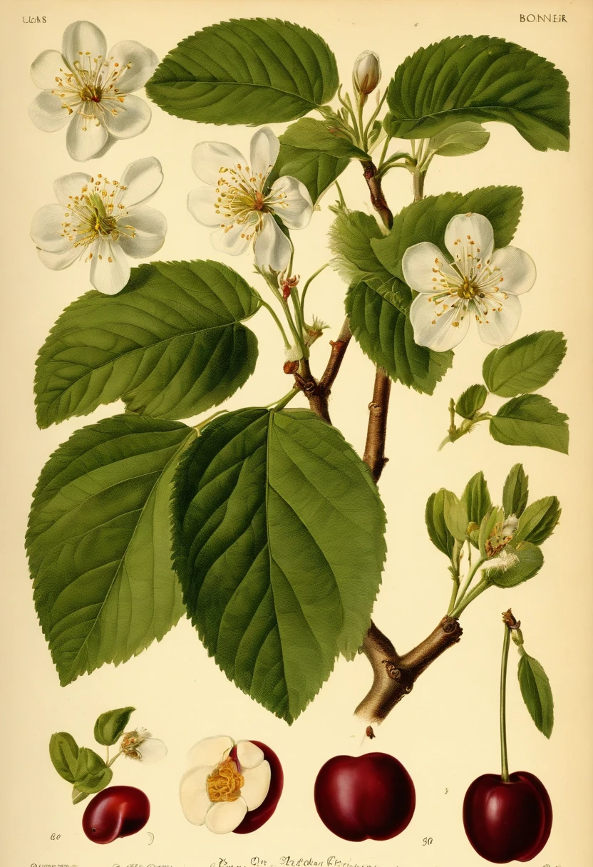 Botanical illustration of a cherry plum, Prunus cerasifera |, flower showing its roots a closeup of a flower with many parts of it, botanical poster, botanical anatomy, botanical art, botanical art, botanical printing, botanical illustration, botanical design, botanical herbarium, morto, mas bonito. Papoilas, botanico, Directed by: Maria Sibila Merian, inspirado em Christoffer Wilhelm Eckersberg, art nouveau botanicals, Papoilas, High definition, alta qualidade