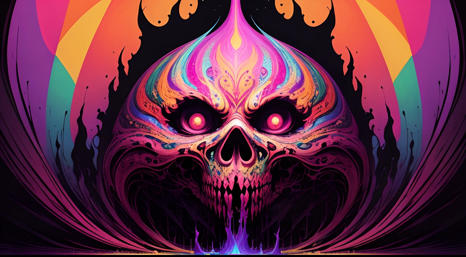 masterpiece Psychedelic background abstract colorful horror terror cosmic abomination