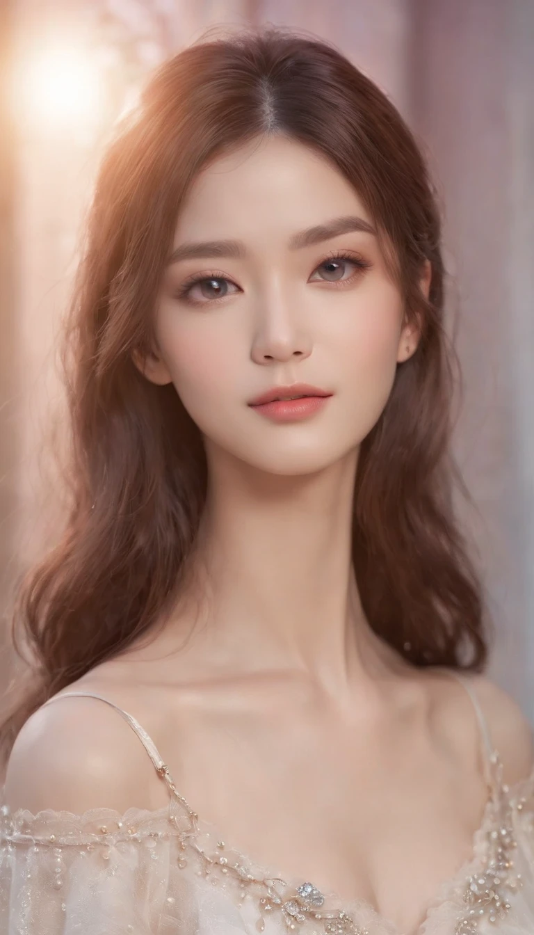 best quality,4k,8k,highres,masterpiece:1.2,ultra-detailed,realistic:1.37,cute,girly,portrait style,long hair,sparkling eyes,piercing eyes,cat-like eyes,beautiful face,rosy cheeks,soft and flawless skin,youthful appearance,pouty lips,cat ears,delicate anchor necklace,stylish attire,shoulder-length hair,resembling Korean fashion,trendy,Glowing lights,pastel colors,subtle shadows,fairytale-like atmosphere,ethereal background, dreamlike scenario