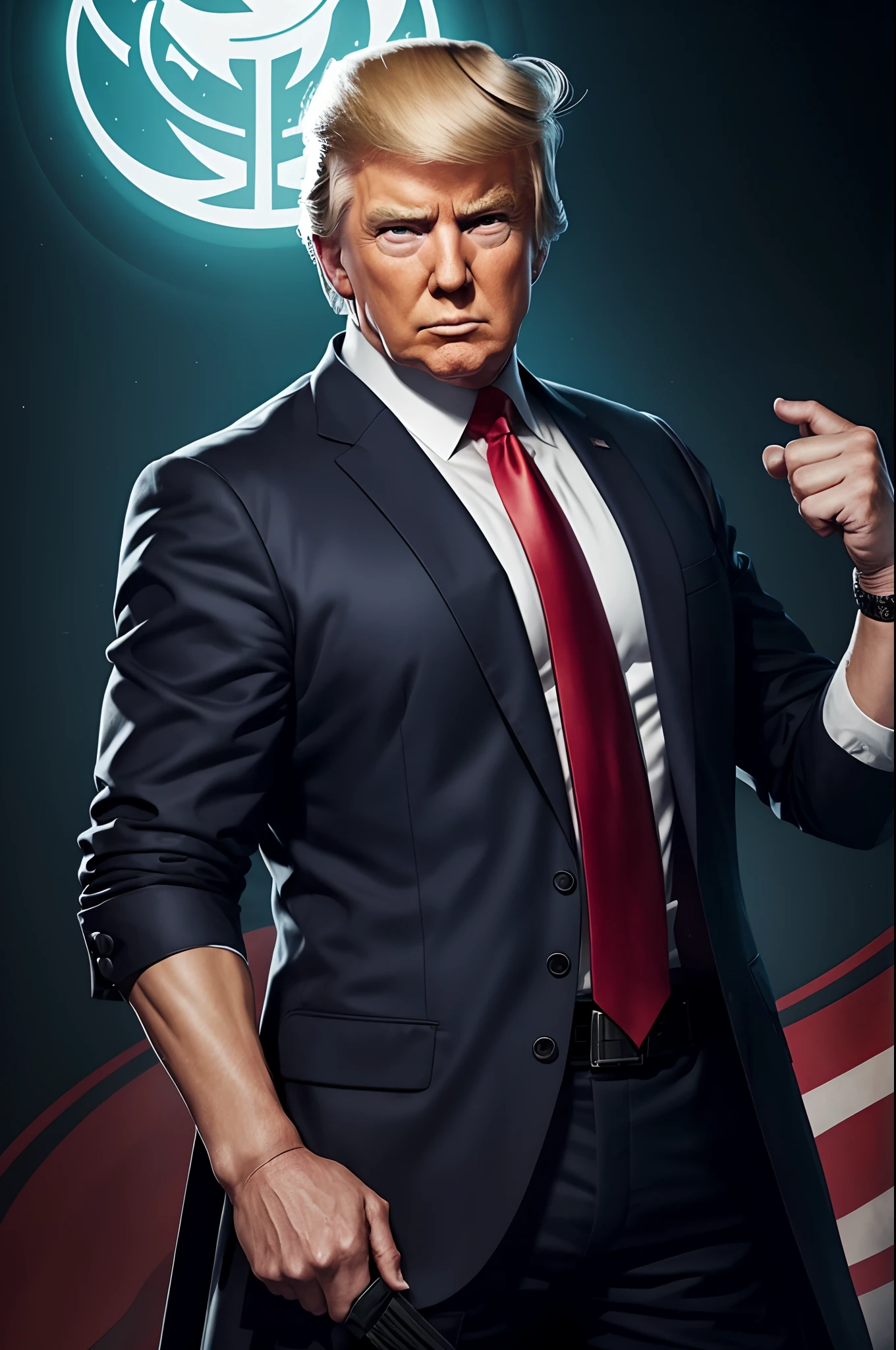 Donald trump as the Mortal Kombat Character Johnny Cag
