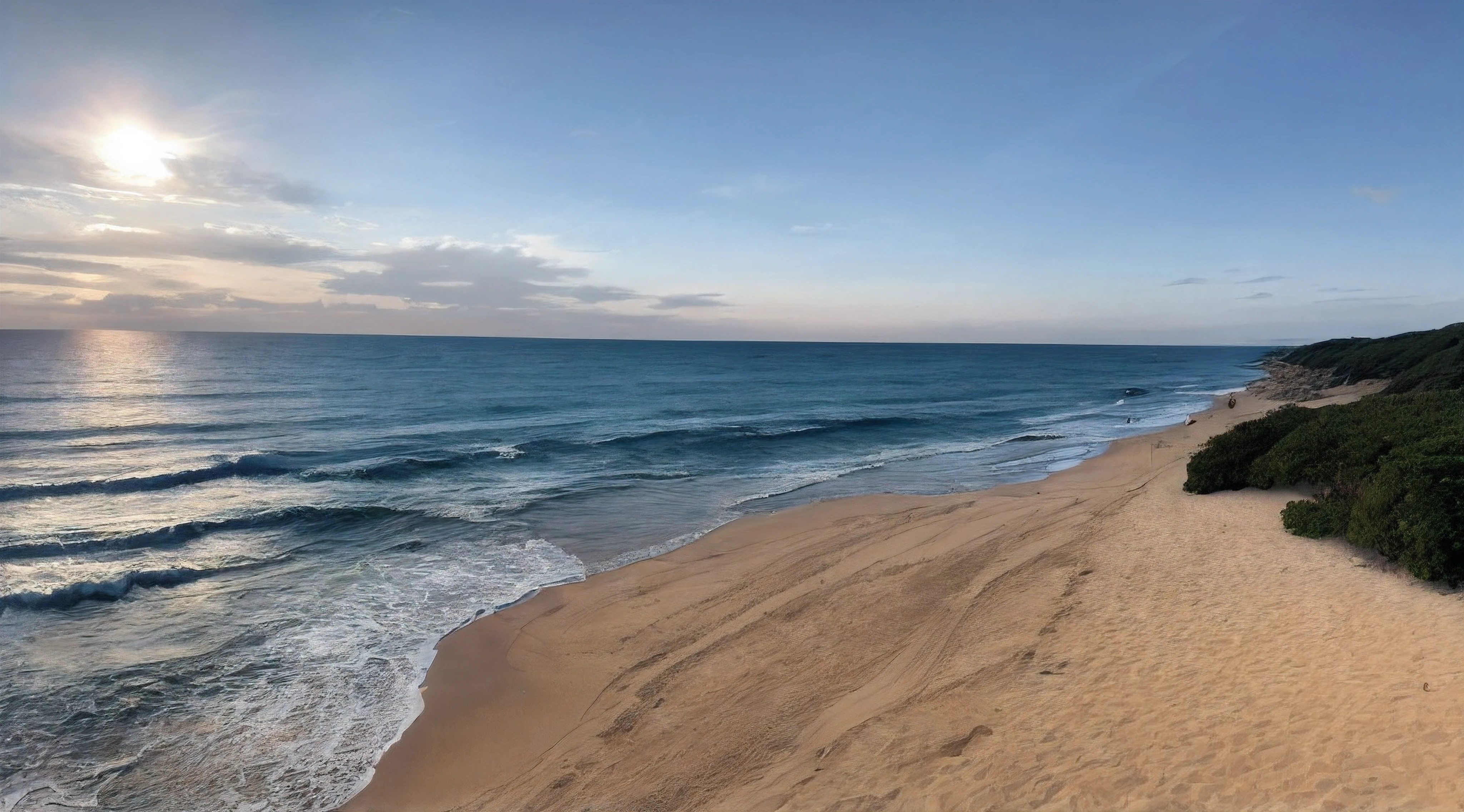 the setting sun、Mare、sand beach、a picture、realisitic
