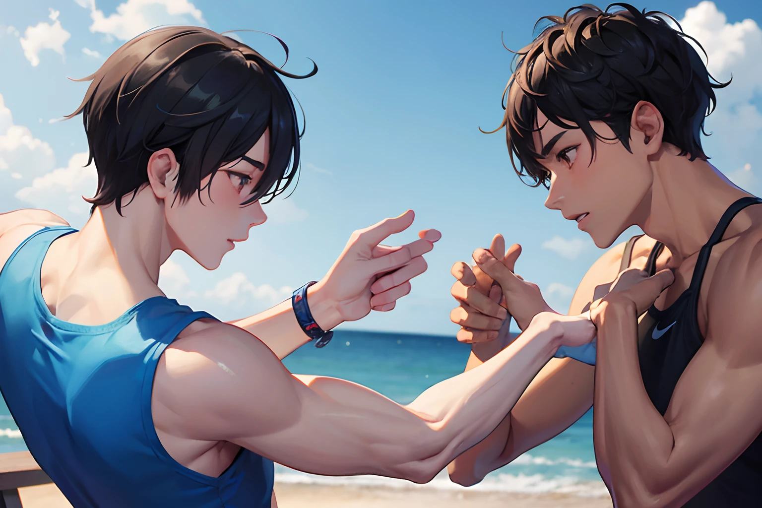 Healthy gay male relationship,2Masculino,Nike,conversar,Adidas,estilo yaoi,夏天,,Zhiyu, curar