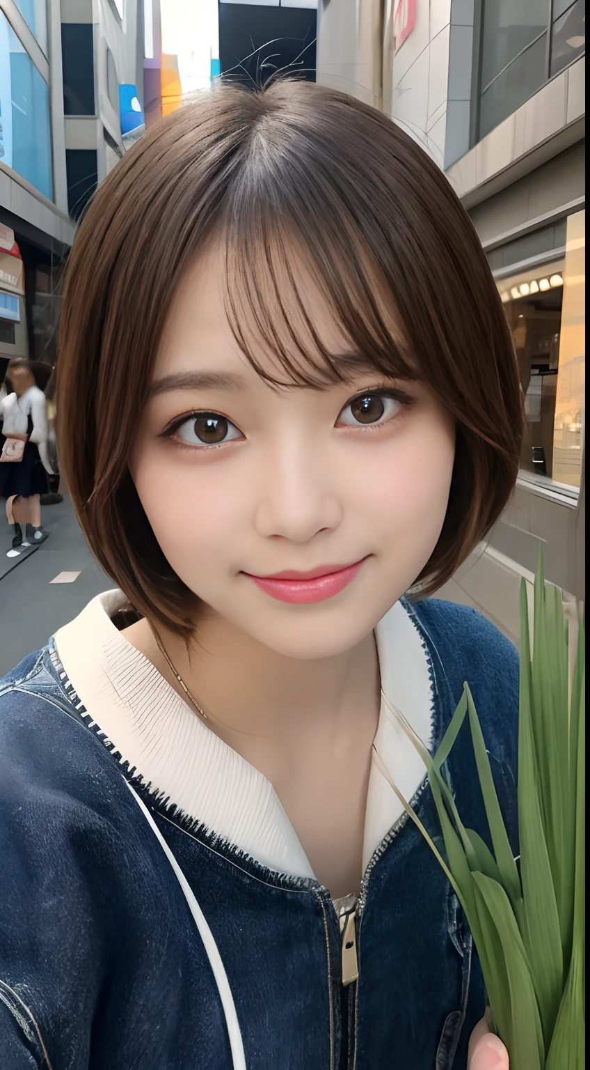 masutepiece, Best Quality, Illustration, Ultra-detailed, finely detail, hight resolution, 8K, Perfect dynamic composition, Beautiful detailed eyes, Women's Fashion, Shorthair, Lemongrass Grade Hair, Big, Natural Color Lip, Bold sexy poses, Smile, Harajuku, 20 years girl, Cute, Sexy shot looking at camera