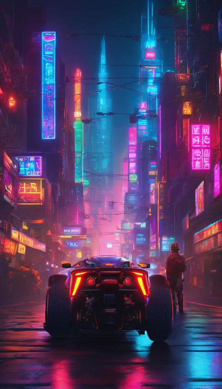 Motocicleta estilo cyberpunk, Preto e cor neon, anime akira, It has an intricate mechanical structure and luminescent parts. fundo simples, Lighting style: Public lighting. Palavras de fantasia: poderoso, Elegante, Futuristic, chassi exposto, Tron Halo,Lifan V16Plus,a motocicleta