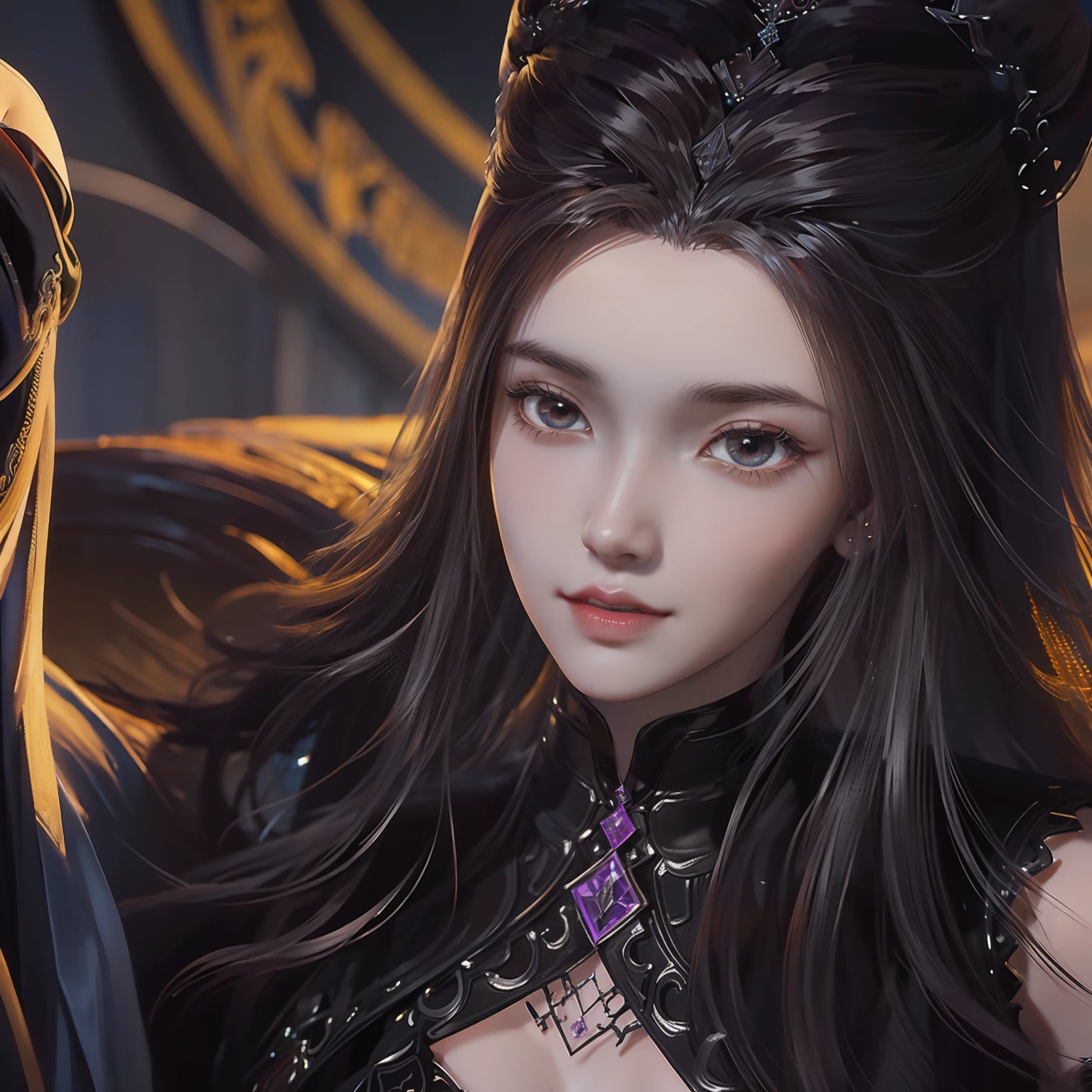 a close up of a woman in a black and red outfit, a beautiful fantasy empress, ((a beautiful fantasy empress)), xianxia fantasy, by Yang J, full body xianxia, game cg, fantasy art style, inspired by Li Mei-shu, xision wu, loong, beautiful elegant demon queen, yun ling, digital fantasy art ) UHD, retina, masterpiece, ccurate, anatomically correct, textured skin, super detail, high quality, award winning, best quality, highres, HD, 16k