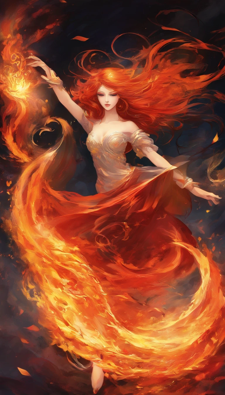 Girl playing with fire, ablaze with intensity, Glowing embers, Swirling smoke, Mesmerizing action, Flowing red hair, sparks flying, Fearless expression, Dark background, Intense lighting, Fiery atmosphere, dynamicposes, Dangerous beauty, Fascinating energy, Burning passion, Thrilling suspense, intense heat, Scorching flame, dramatic contrast, Smoky veil, fiery glow, Enchanting dance, Strong presence, Flashing shadows, Fiery artwork, Vibrant colors, blazing infero, Hypnotic flame, daring adventure, Her eyes shone with a blazing light, Heat waves, Glowing embers fall, Exhilarating performance, Blazing sparks in the night, adrenaline rush, Radiant warmth, Breathtaking spectacle, Raw intensity, Fiery passion is unleashed.