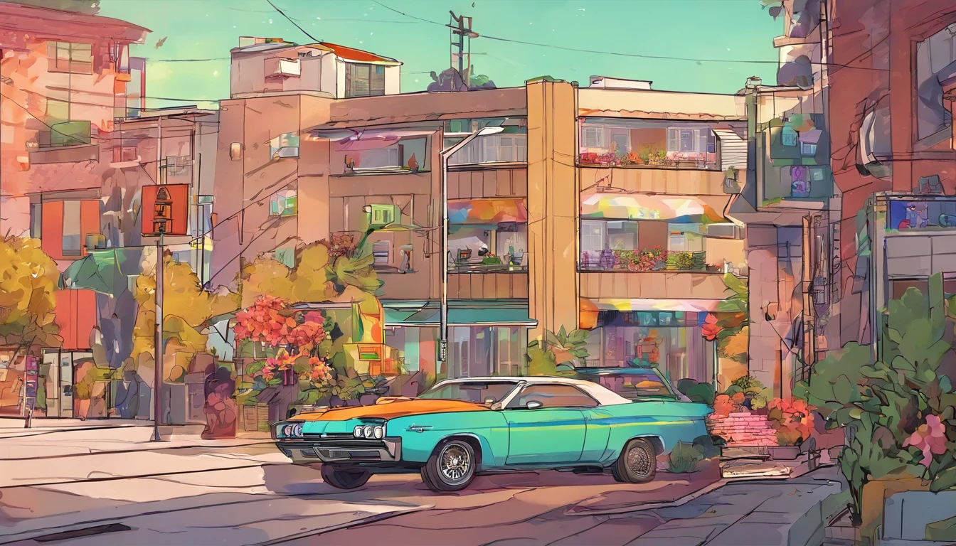 a red-haired woman in front of a building, night core, Bralette, Pokimane, inspirado em Yanjun Cheng, 16 bits, quase mostrando os peito, em uma loja de discos, Yanjun Chengt, 19-year-old girl, Heonhwa Choe, Inspirado em Jeonseok Lee, futurista, cores RGB.