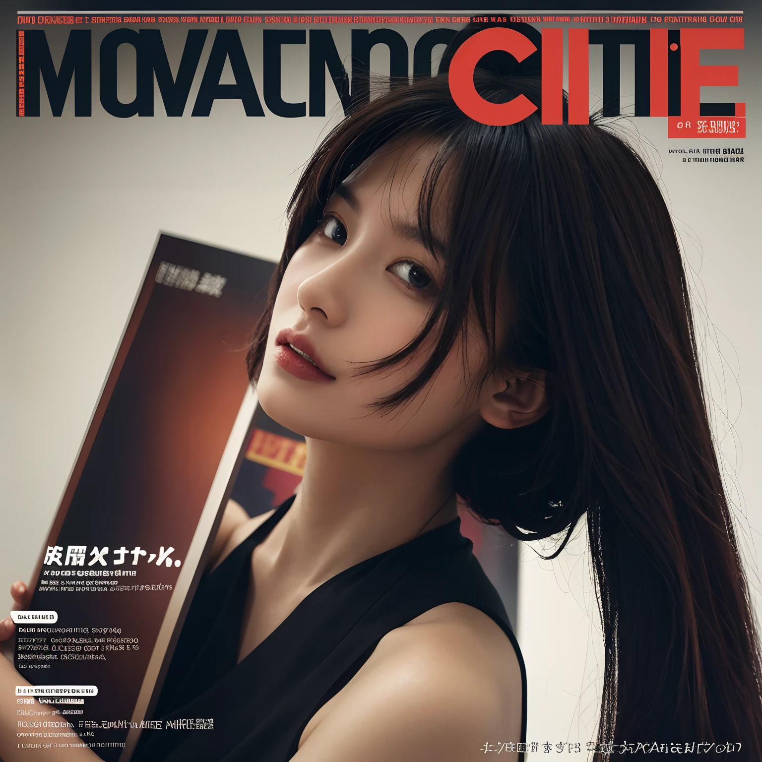 poster for，MagazineCover，In the middle is a solid color square，(NOhumans)，Concise background，Solid background