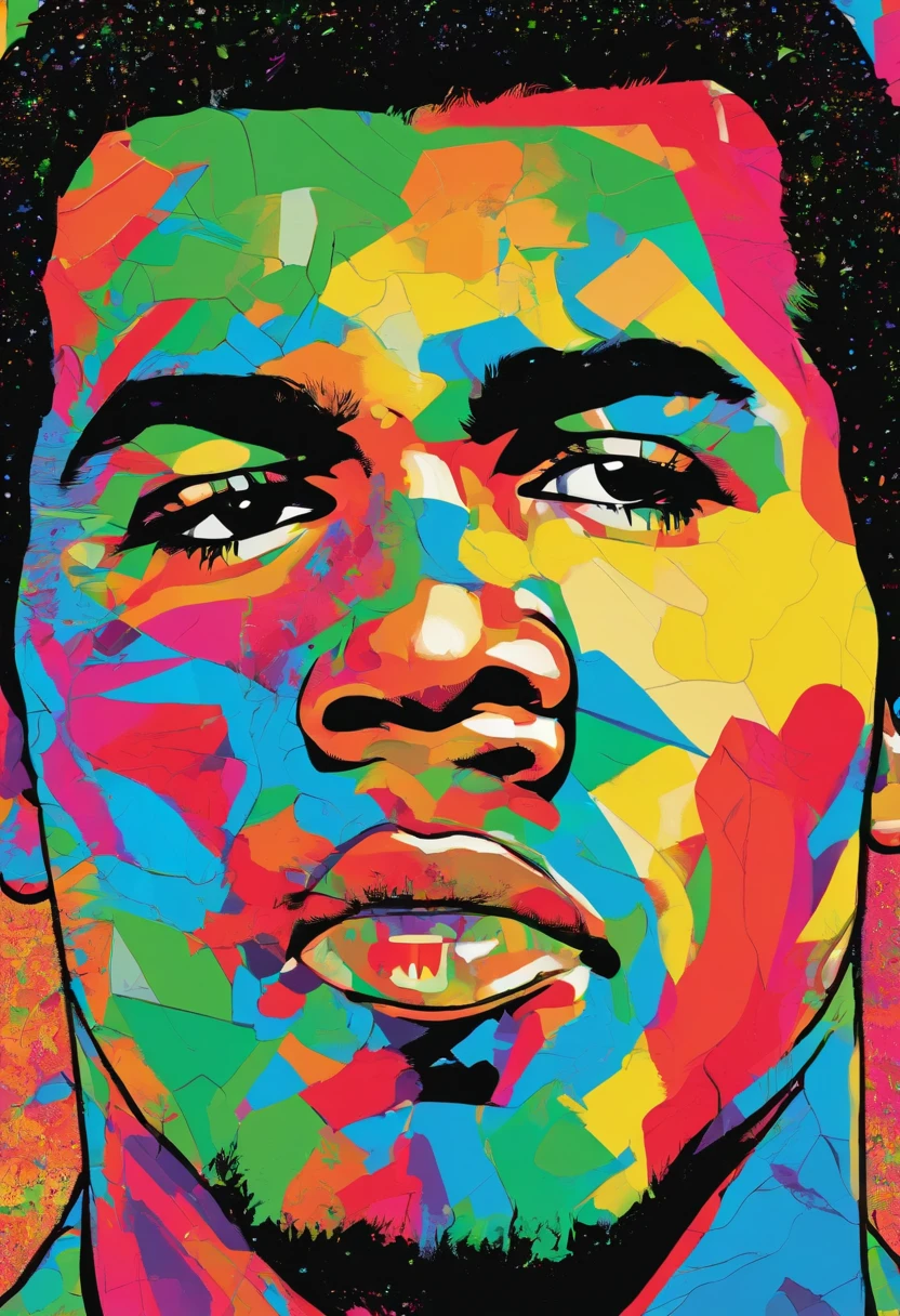 Champ，Muhammad ali，Marble statue of，Close-up of faces，8K，ultra - detailed