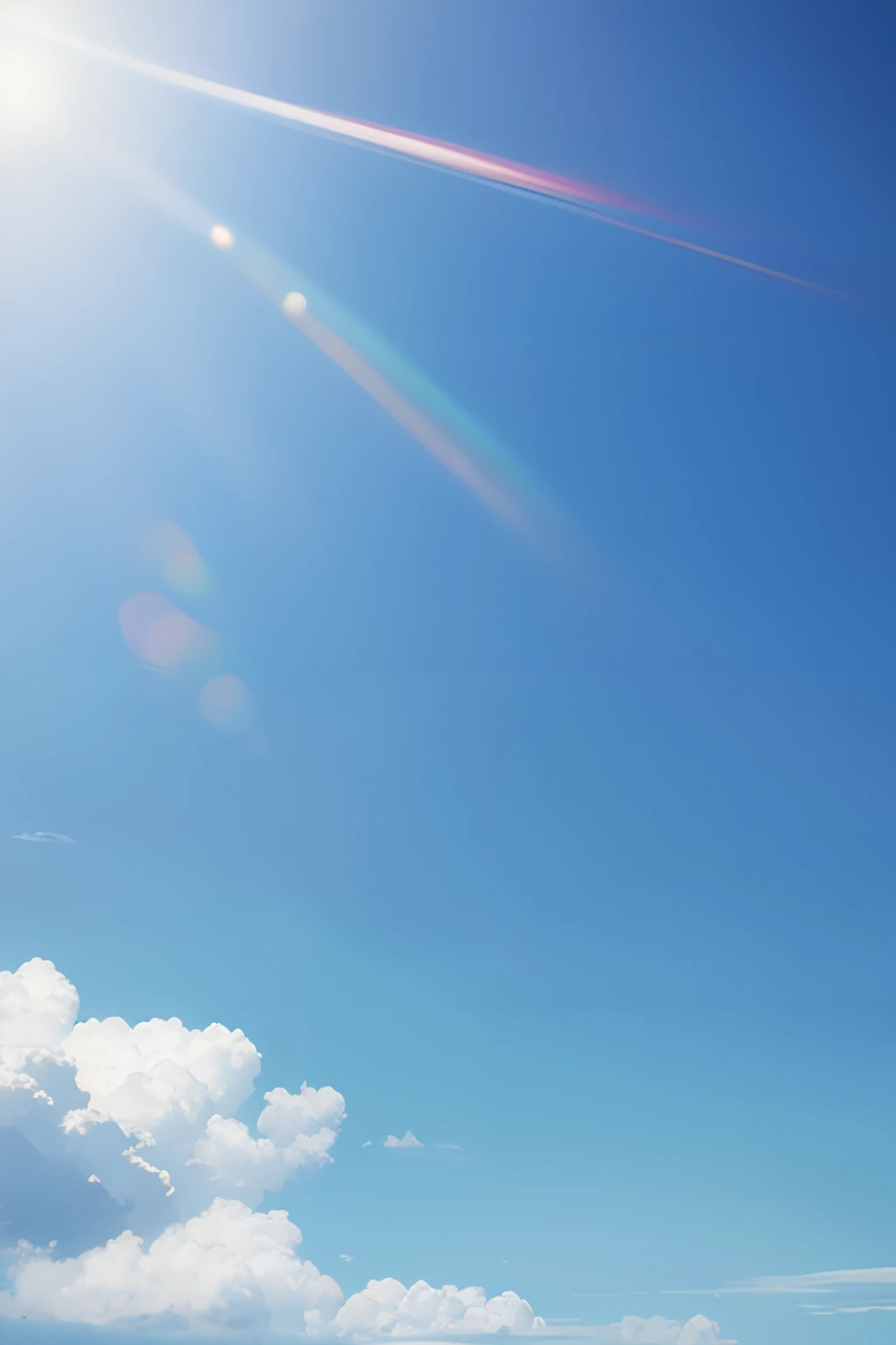 White clouds float in the air,Sunlight shines