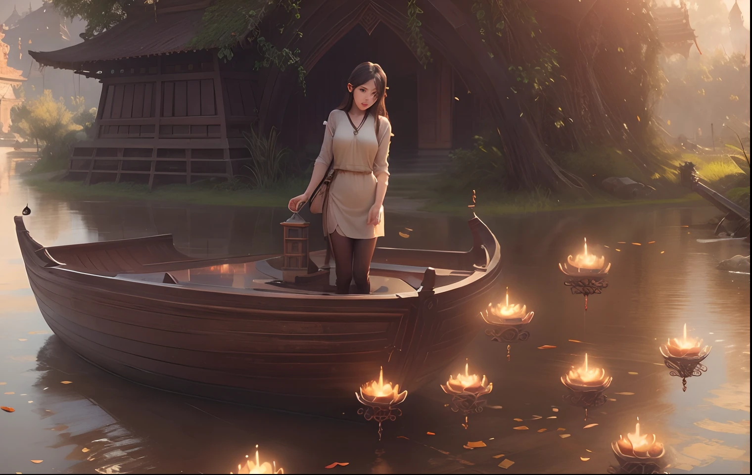 Change background bagan pagoda art beautiful girl art,realistic face,8k, ultra realistic,