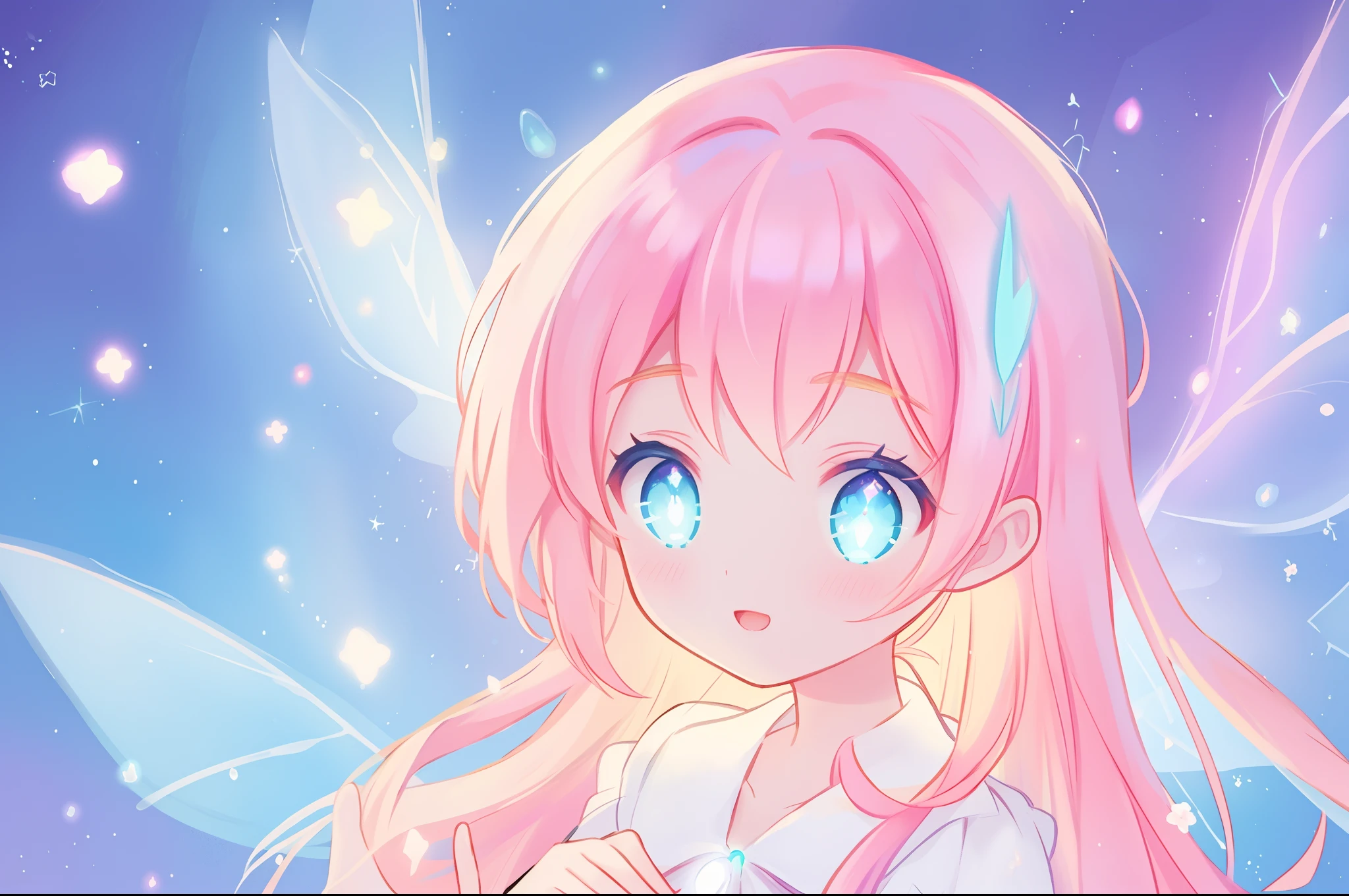 beautiful girl in sparkling glowing dress, glowing fairy wings, inspired by Glen Keane, inspired by Lois van Baarle, disney art style, by Lois van Baarle, glowing aura around her, by Glen Keane, jen bartel, glowing lights! digital painting, flowing glowing hair, glowing flowing hair, beautiful digital illustration, fantasia background, whimsical, magical, fantasy, beautiful face, masterpiece, best quality