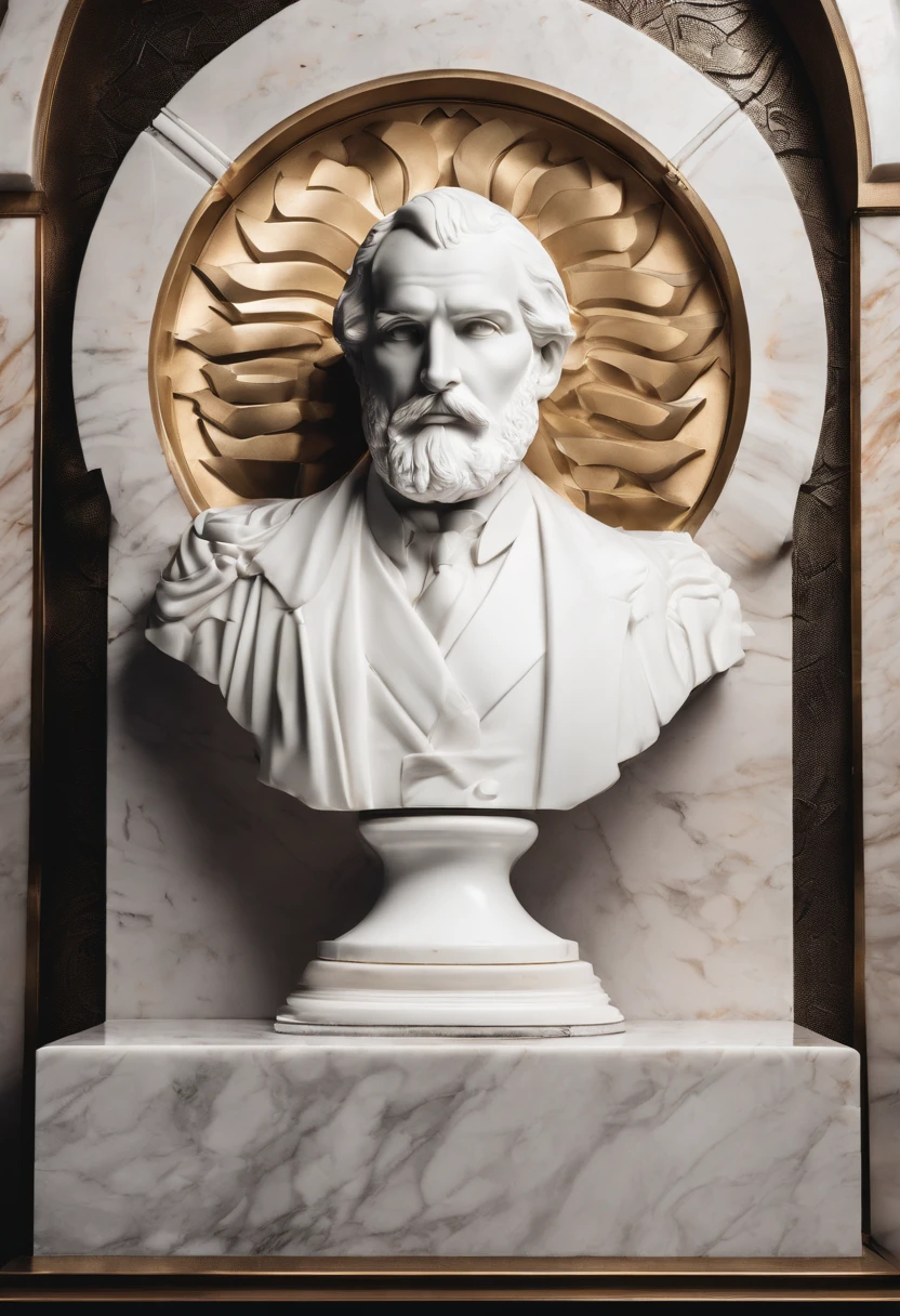 White marble bust of Jobs,It has the style of a museum. dark ambiance, High contrast between light and shadow, professional photoshooting, , Amount of light, cinematic ligh,8K