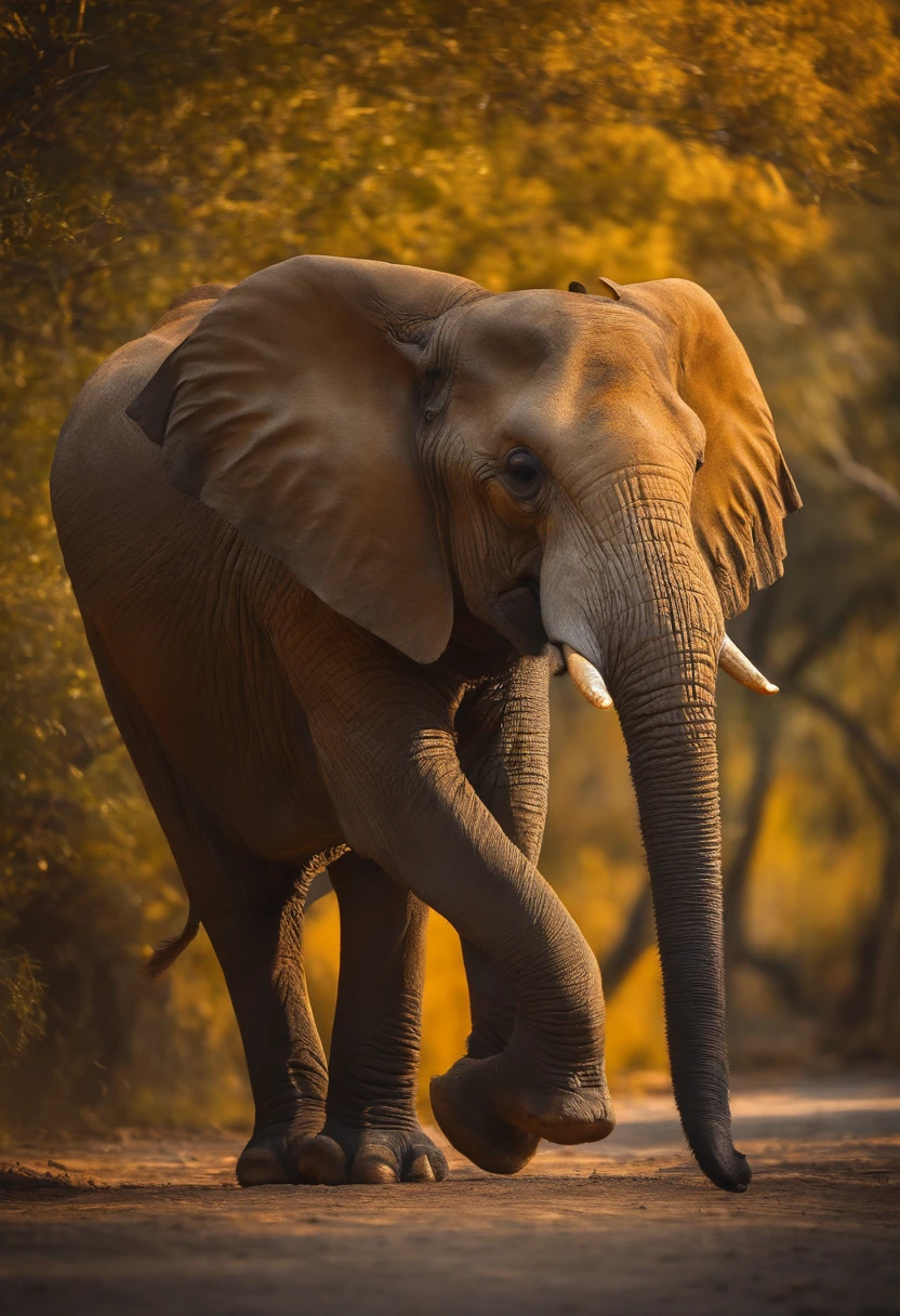 Elefante de cor amarela