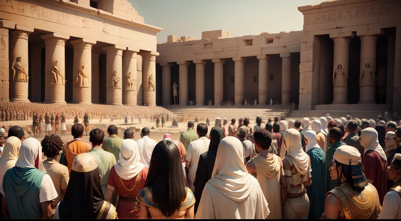 Crowd of people in ancient Egypt,