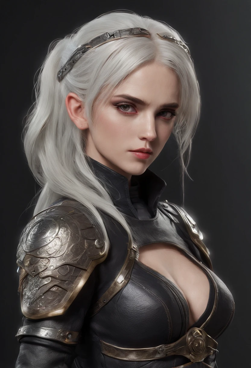 Cirilla Fiona Elen Riannon，Highest image quality，Outstanding details，超高分辨率，（Fidelity：1.4）, Favor the details, Dragon Knight，Cloak, She has a delicate and beautiful face,Raised sexy，cyber punk perssonage，Futuristic，mechanically aesthetic，Virtual Engine 5，Perfect detail rendering，rendering by octane，hyper HD