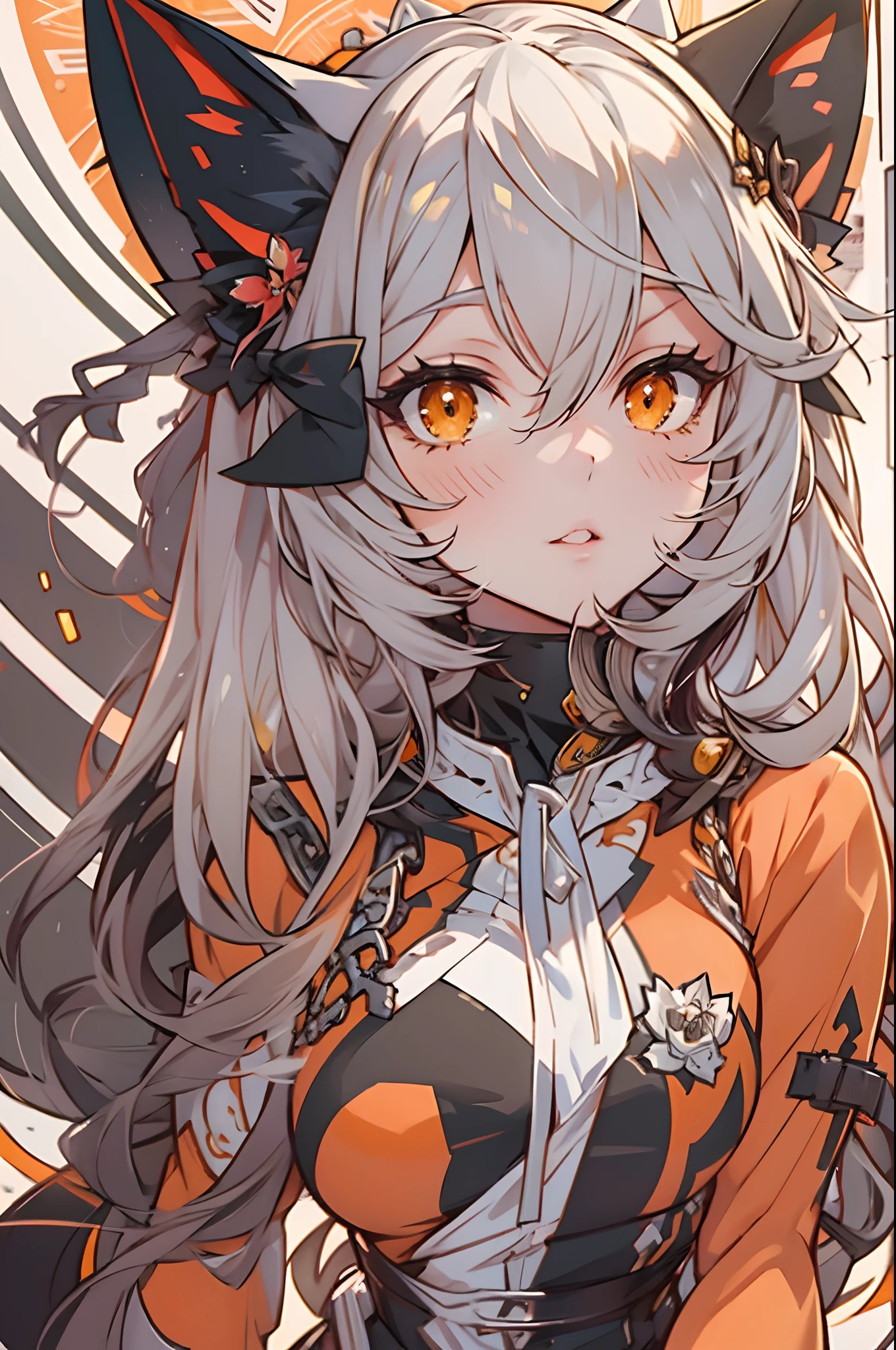 White-orange background, white background with orange patterns ,slightly orange leaves, orange-white style