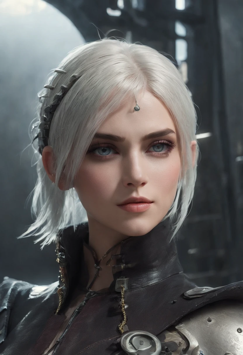 Cirilla Fiona Elen Riannon,Highest image quality,Outstanding details,超高分辨率,(Fidelity:1.4), Favor the details, Dragon Knight,Cloak, She has a delicate and beautiful face,Raised sexy,cyber punk perssonage,Futuristic,mechanically aesthetic,Virtual Engine 5,Perfect detail rendering,rendering by octane,hyper HD