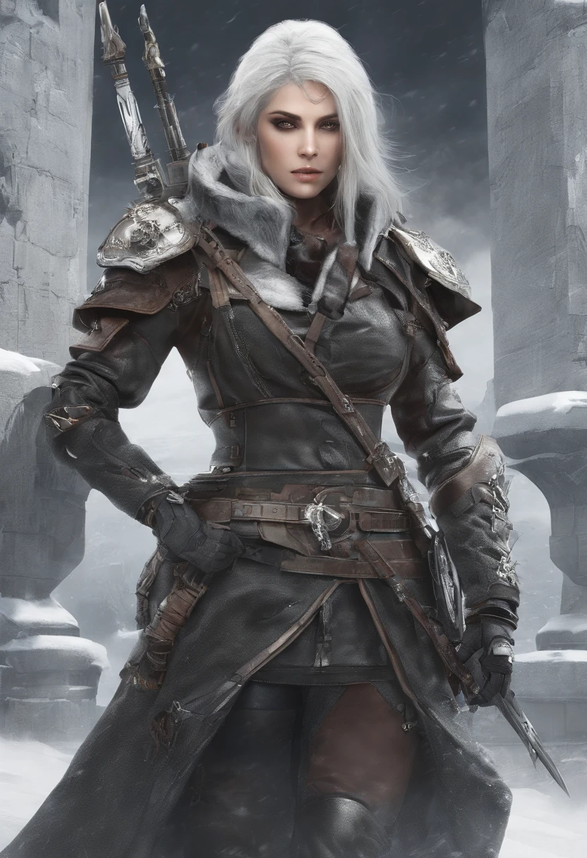 Cirilla Fiona Elen Riannon,Highest image quality,Outstanding details,超高分辨率,(Fidelity:1.4), Favor the details,closeup cleavage,dawn,Snow,winter,Wizard Sword,He has a delicate and beautiful face,Red Japanese oni armor,Raised sexy,frontage,cyber punk perssonage,Futuristic,mechanically aesthetic,Virtual Engine 5,Perfect detail rendering,rendering by octane,hyper HD