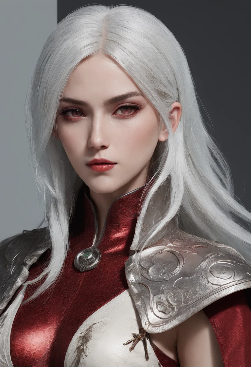 Cirilla Fiona Elen Riannon，Highest image quality，Outstanding details，超高分辨率，（Fidelity：1.4）, Favor the details，closeup cleavage，dawn，Snow，winter，Wizard Sword，He has a delicate and beautiful face，Red Japanese oni armor，Raised sexy，frontage，cyber punk perssonage，Futuristic，mechanically aesthetic，Virtual Engine 5，Perfect detail rendering，rendering by octane，hyper HD