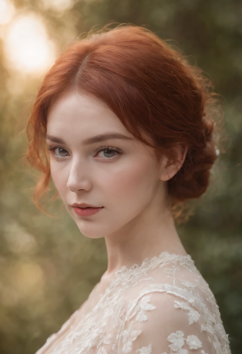 woman, hunter, red hair, white skin, American