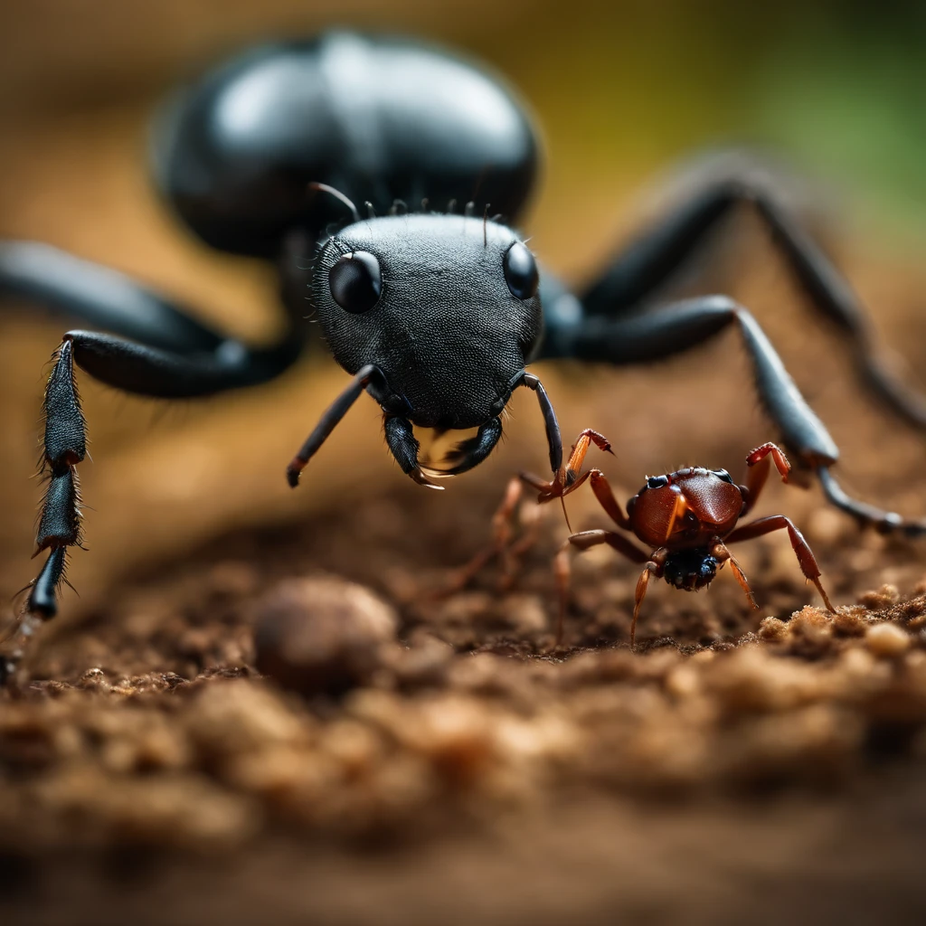 an ant fight with crab