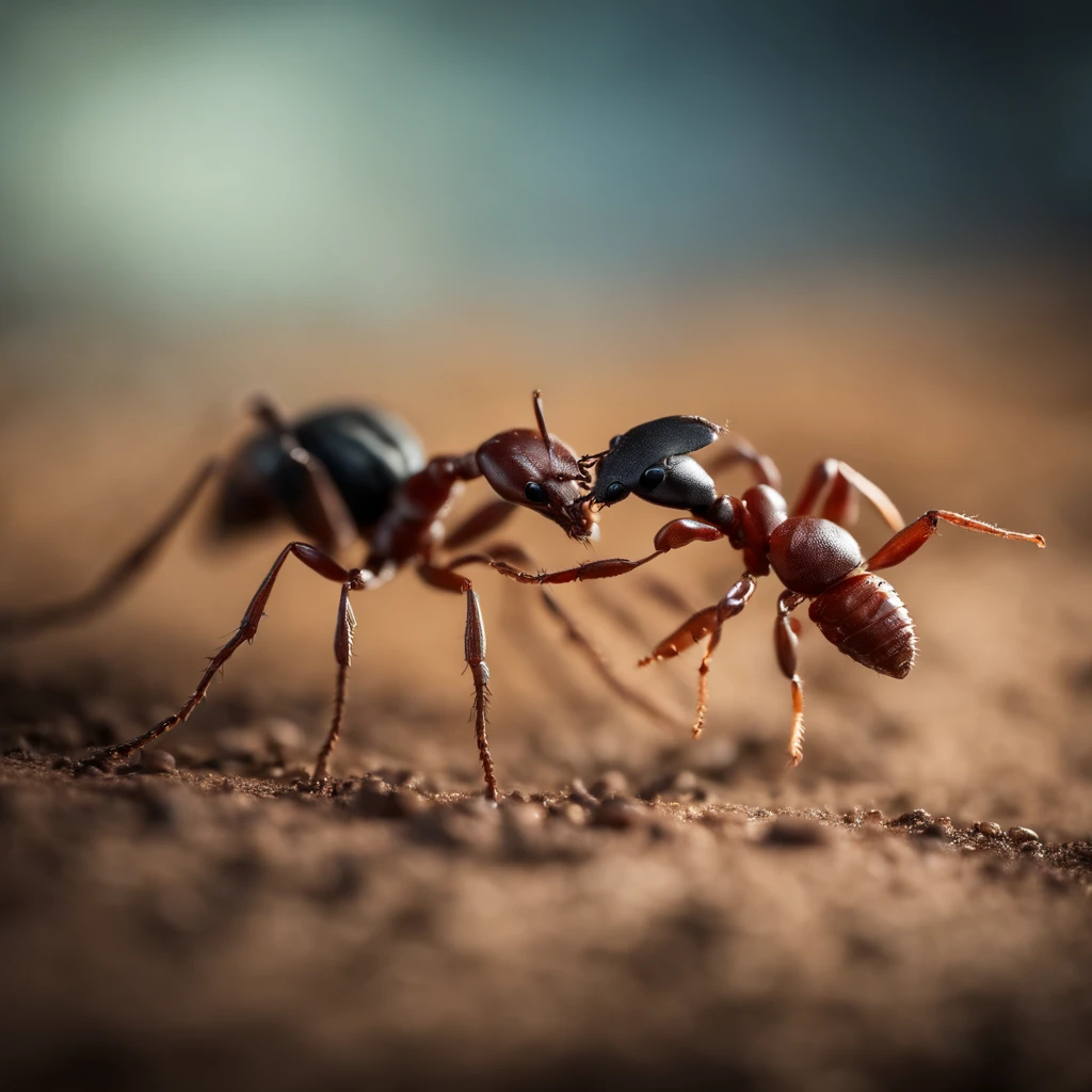 an ant fight with crab