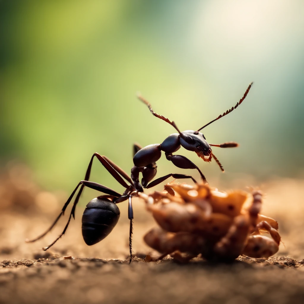 an ant fight with crab