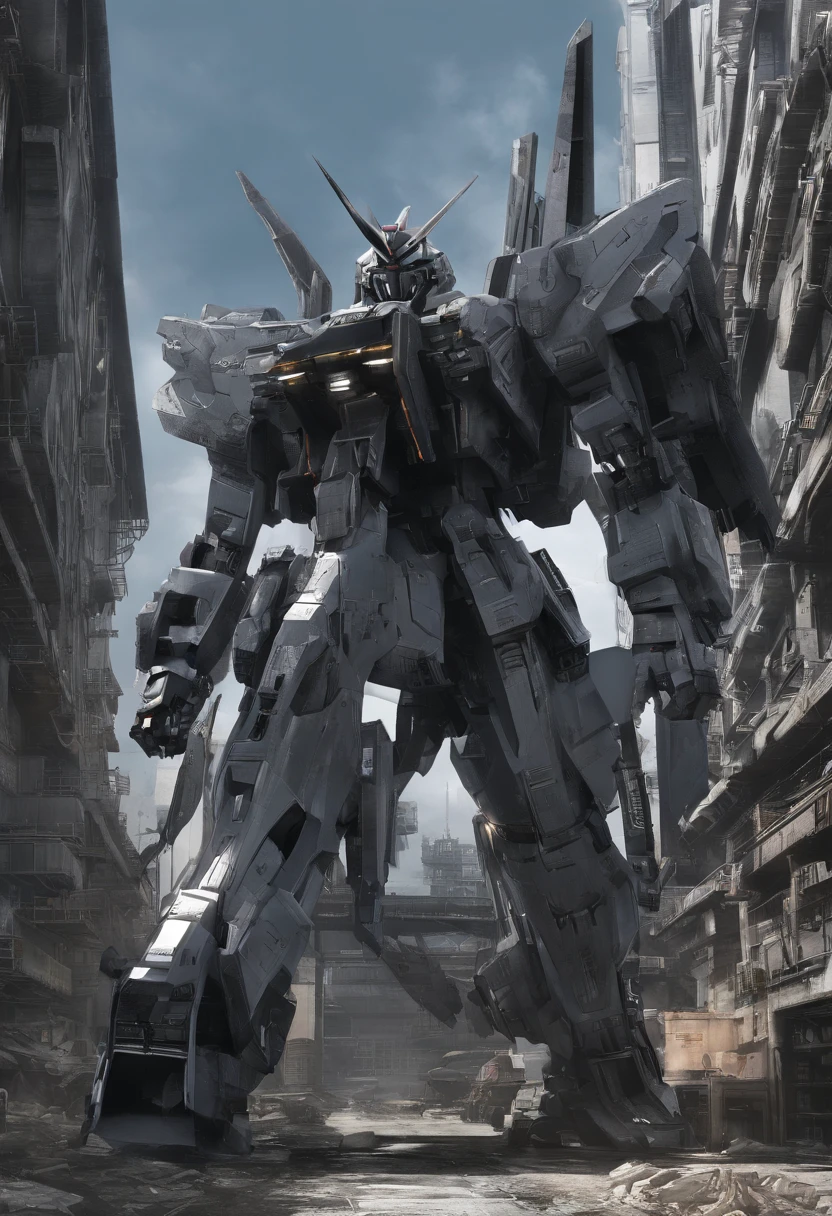 Highest image quality，Outstanding details，超高分辨率，（Fidelity：1.4）,Unicorn Gundam 02 Banshee, Combat action to repay the banshee,，cyber punk perssonage，Futuristic，mechanically aesthetic，Virtual Engine 5，Perfect detail rendering，rendering by octane，hyper HD