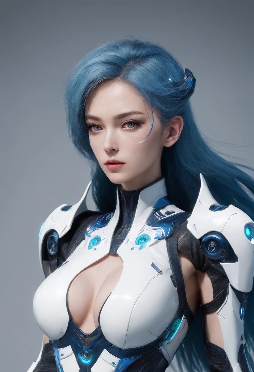 Highest image quality，Outstanding details，超高分辨率，（Fidelity：1.4）, Favor the details，closeup cleavage，The background is a scene of a cosmic celestial body，High-tech dragon knight mech，He has a delicate and beautiful face，（（Blue-white flying semi-mechanical fuselage：1.8）），high-tech weapon，Raised sexy，frontage，cyber punk perssonage，Futuristic，mechanically aesthetic，Virtual Engine 5，Perfect detail rendering，rendering by octane，hyper HD