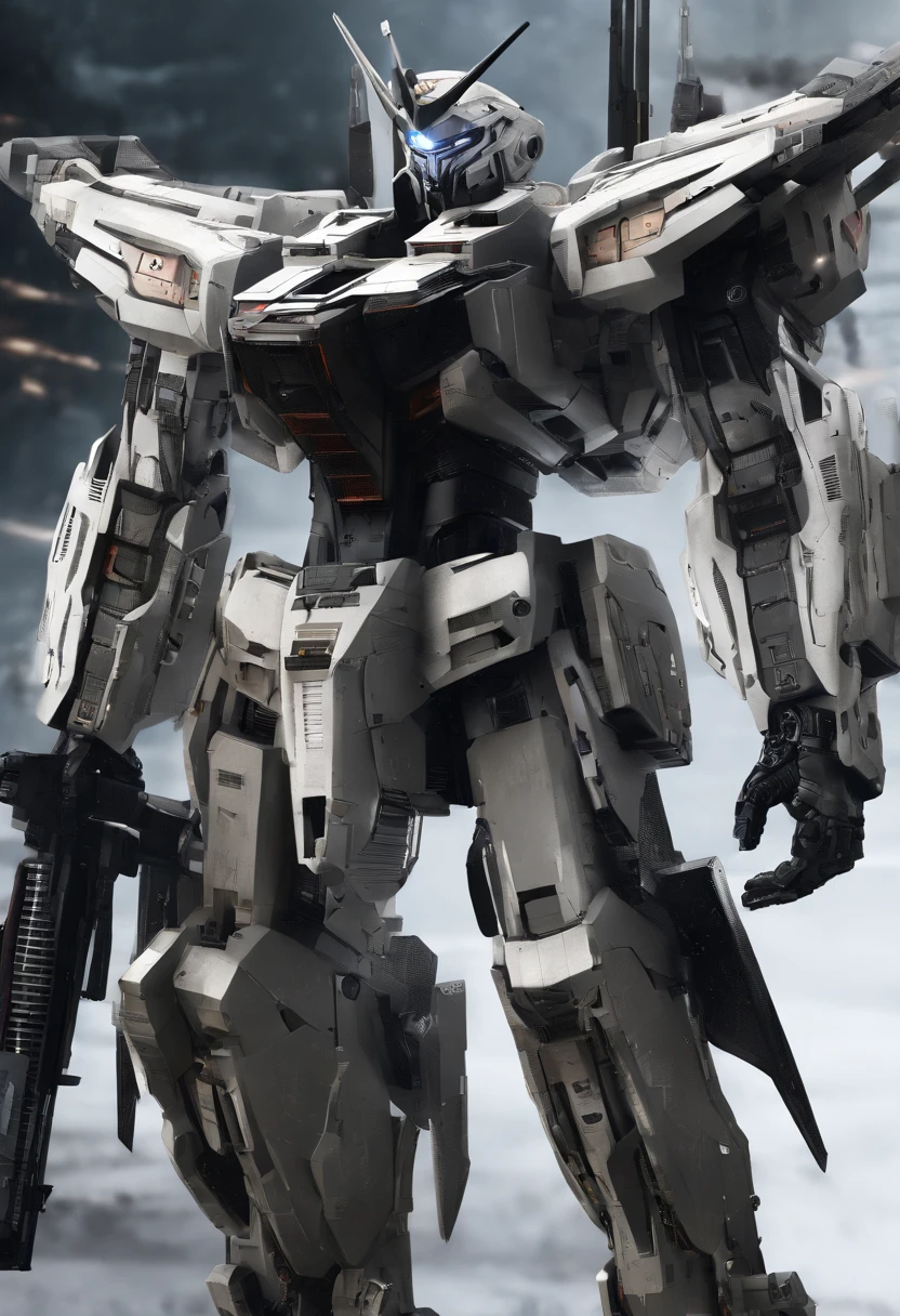 Highest image quality,Outstanding details,超高分辨率,(Fidelity:1.4),Unicorn Gundam 02 Banshee, Combat action to repay the banshee,,cyber punk perssonage,Futuristic,mechanically aesthetic,Virtual Engine 5,Perfect detail rendering,rendering by octane,hyper HD