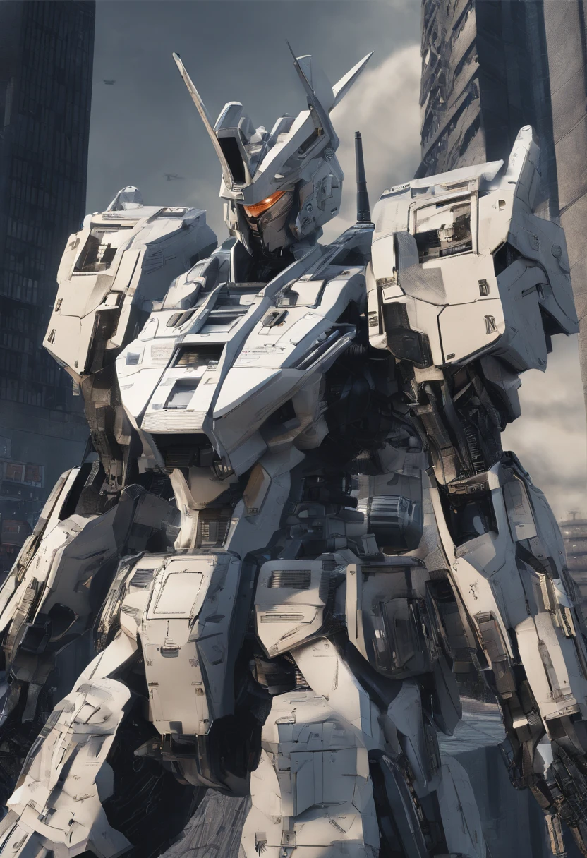 Highest image quality，Outstanding details，超高分辨率，（Fidelity：1.4）,UNICORN GUNDAM-02-BANSHEE,，cyber punk perssonage，Futuristic，mechanically aesthetic，Virtual Engine 5，Perfect detail rendering，rendering by octane，hyper HD