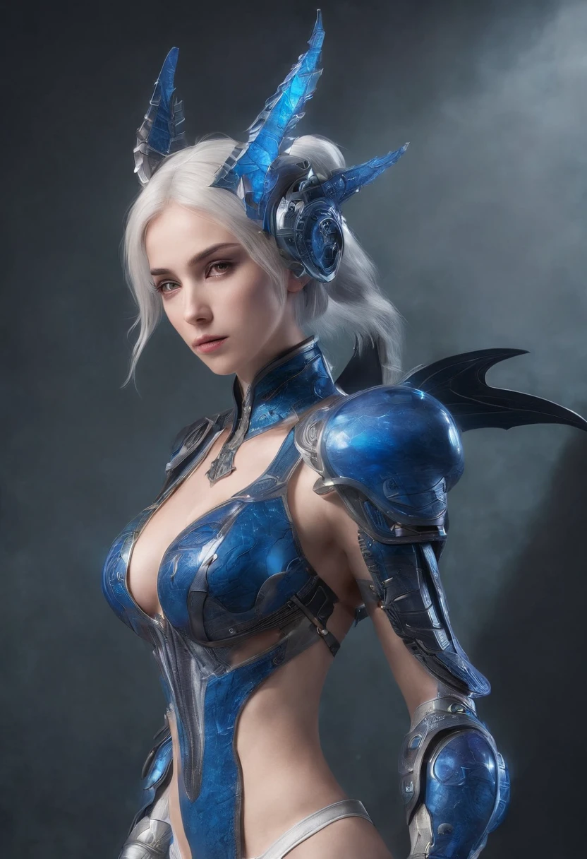 Cirilla Fiona Elen Riannon,Highest image quality,Outstanding details,超高分辨率,(Fidelity:1.4), Favor the details,closeup cleavage,The background is a scene of a cosmic celestial body,High-tech dragon knight mech,He has a delicate and beautiful face,((Blue-white flying semi-mechanical fuselage:1.8)),high-tech weapon,Raised sexy,frontage,cyber punk perssonage,Futuristic,mechanically aesthetic,Virtual Engine 5,Perfect detail rendering,rendering by octane,hyper HD