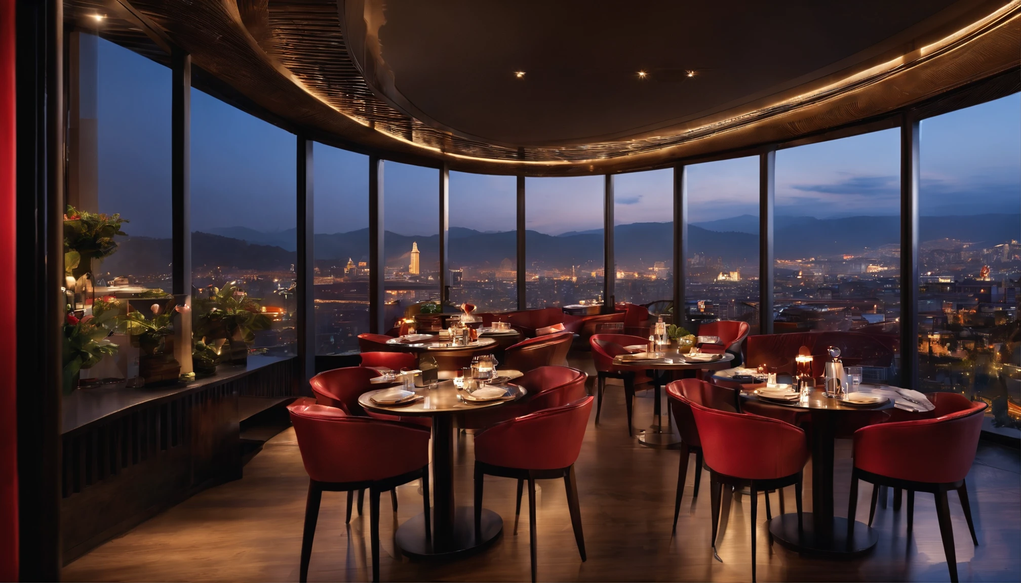 unmanned、cafes、Fashionable、You can see the night view from the window、bars、Chic décor