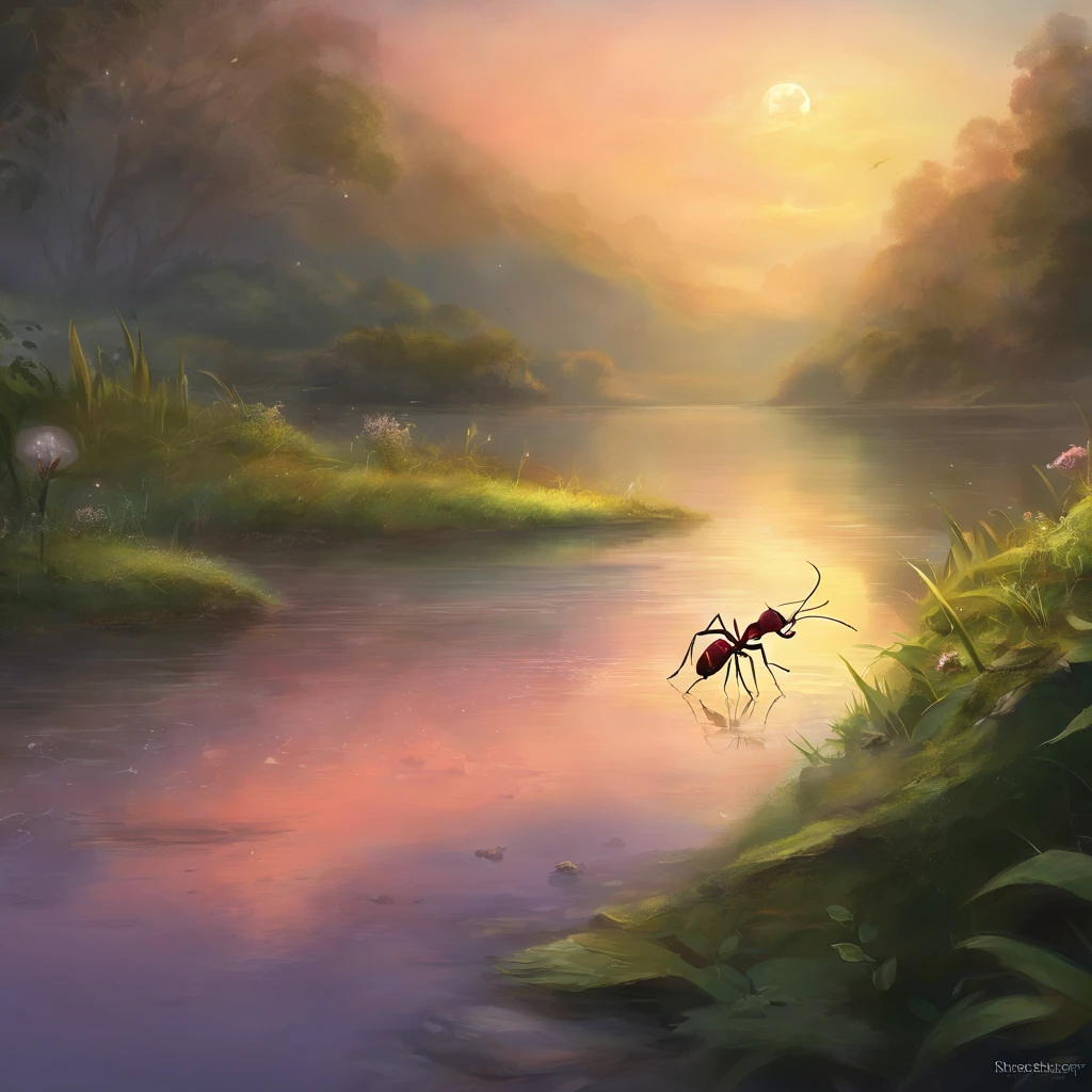 an ant by the river