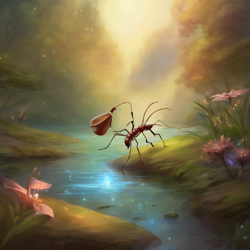 an ant by the river