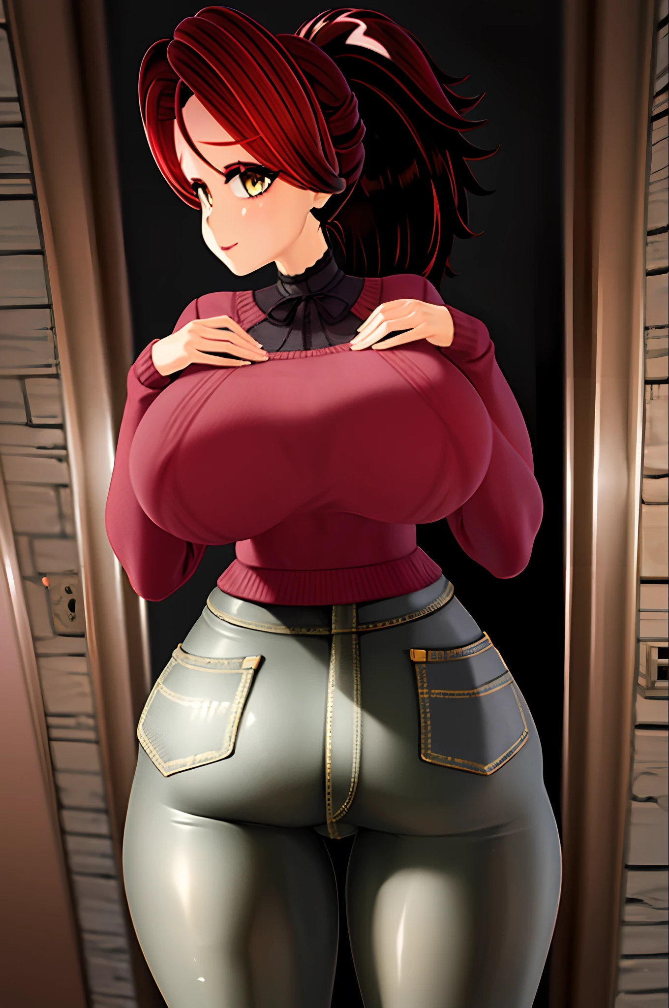 mejor calidad, ultra-high-resolution, 1 girl in, camisa blanca sin mangas con botones, falda negra, gargantilla negra, lindo, (Kpop idol), (aegyo sal: 1), (pelo rubio platino: 1), ((ojos hinchados)), mirando en el espectador, cuerpo completo, mirando hacia el frente,nude,