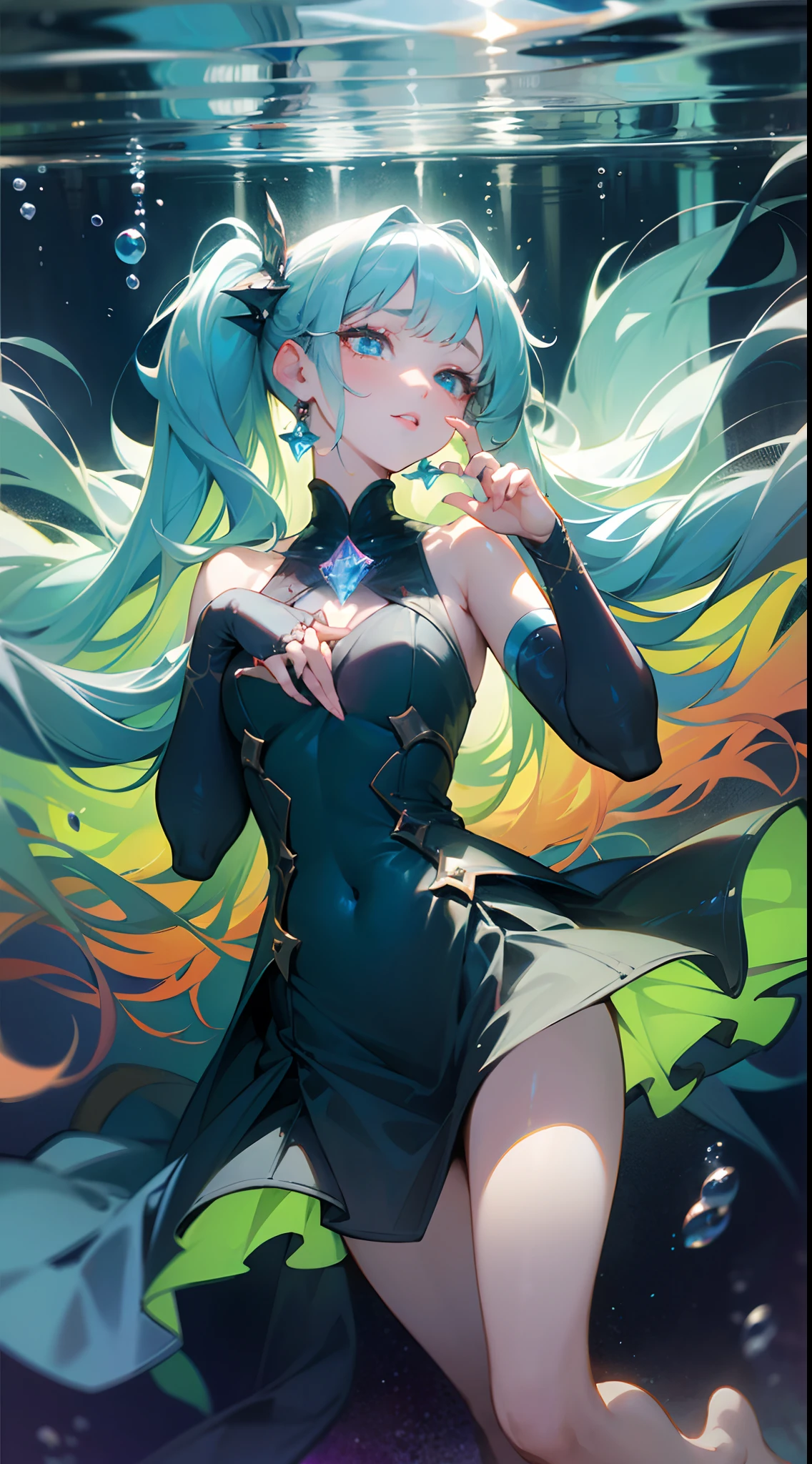 vivid, nsfw, high-res painting, alien creatures, darkly colored, mysterious, glowing eyes, ethereal, surreal, otherworldly, floating, tentacles, multiple limbs, shimmering skin, intricate details, fantastical environment, sparkling stars, cosmic backdrop, vibrant colors, soft lighting