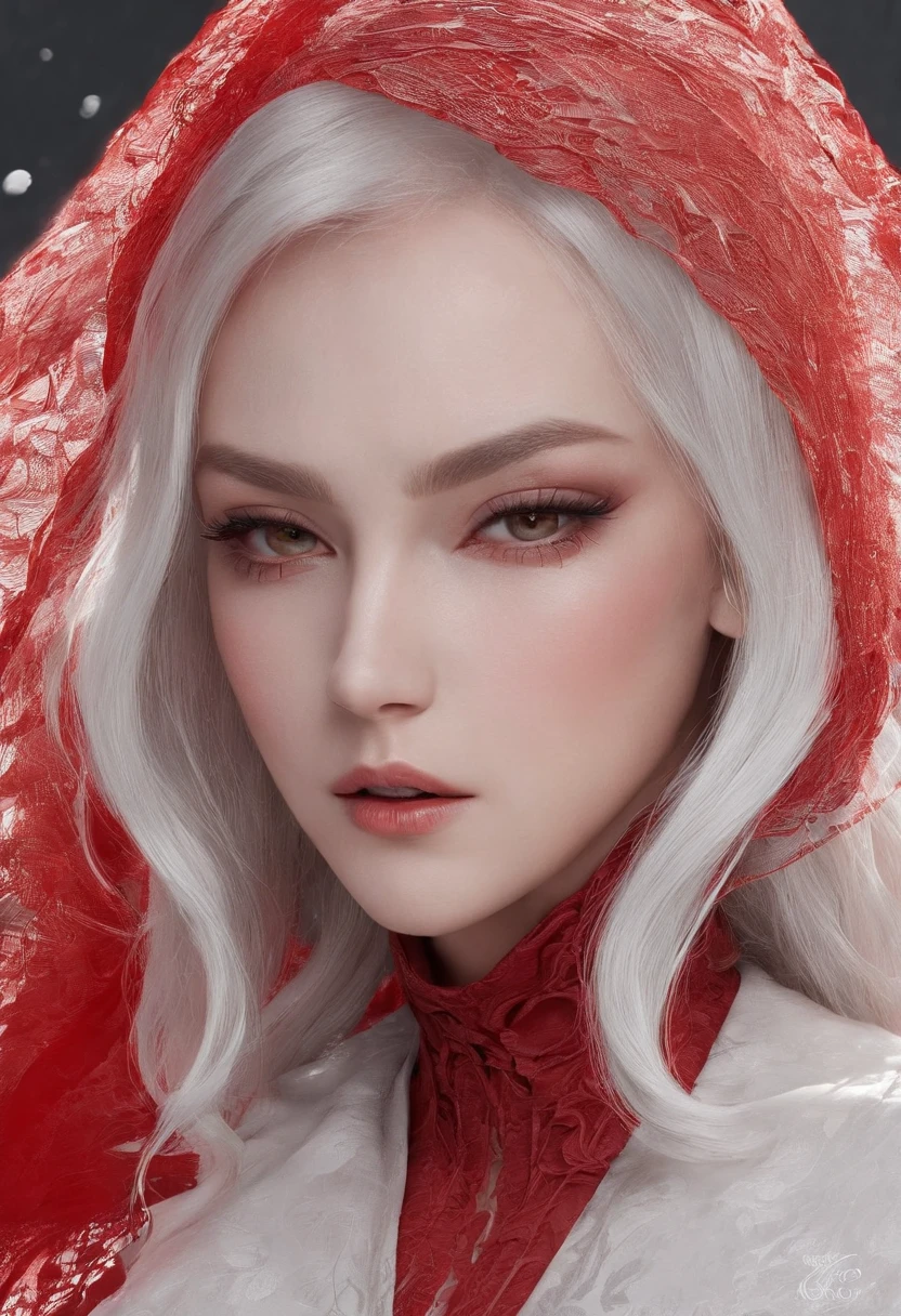 Elania Haywind，Highest image quality，Outstanding details，超高分辨率，（Fidelity：1.4）, Favor the details，closeup cleavage，dawn，Snow，winter，Wizard Sword，He has a delicate and beautiful face，（（Red and white semi-mechanical body：1.8）），Raised sexy，frontage，Futuristic，mechanically aesthetic，Virtual Engine 5，Perfect detail rendering，rendering by octane，hyper HD