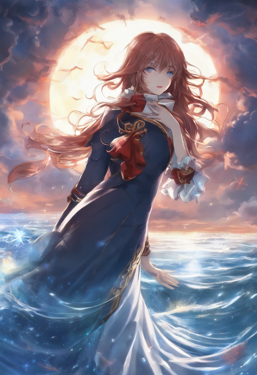 Elania Haywind，Highest image quality，Outstanding details，超高分辨率，（Fidelity：1.4）, Favor the details，closeup cleavage，dawn，Snow，winter，Wizard Sword，He has a delicate and beautiful face，（（Red and white semi-mechanical body：1.8）），Raised sexy，frontage，Futuristic，mechanically aesthetic，Virtual Engine 5，Perfect detail rendering，rendering by octane，hyper HD