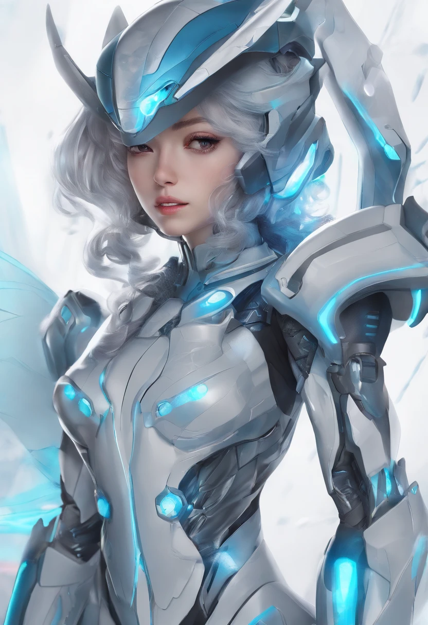 Elania Haywind,Highest image quality,Outstanding details,超高分辨率,(Fidelity:1.4), Favor the details,closeup cleavage,The background is a scene of a cosmic celestial body,High-tech dragon knight mech,He has a delicate and beautiful face,((Blue-white flying semi-mechanical fuselage:1.8)),high-tech weapon,Raised sexy,frontage,cyber punk perssonage,Futuristic,mechanically aesthetic,Virtual Engine 5,Perfect detail rendering,rendering by octane,hyper HD